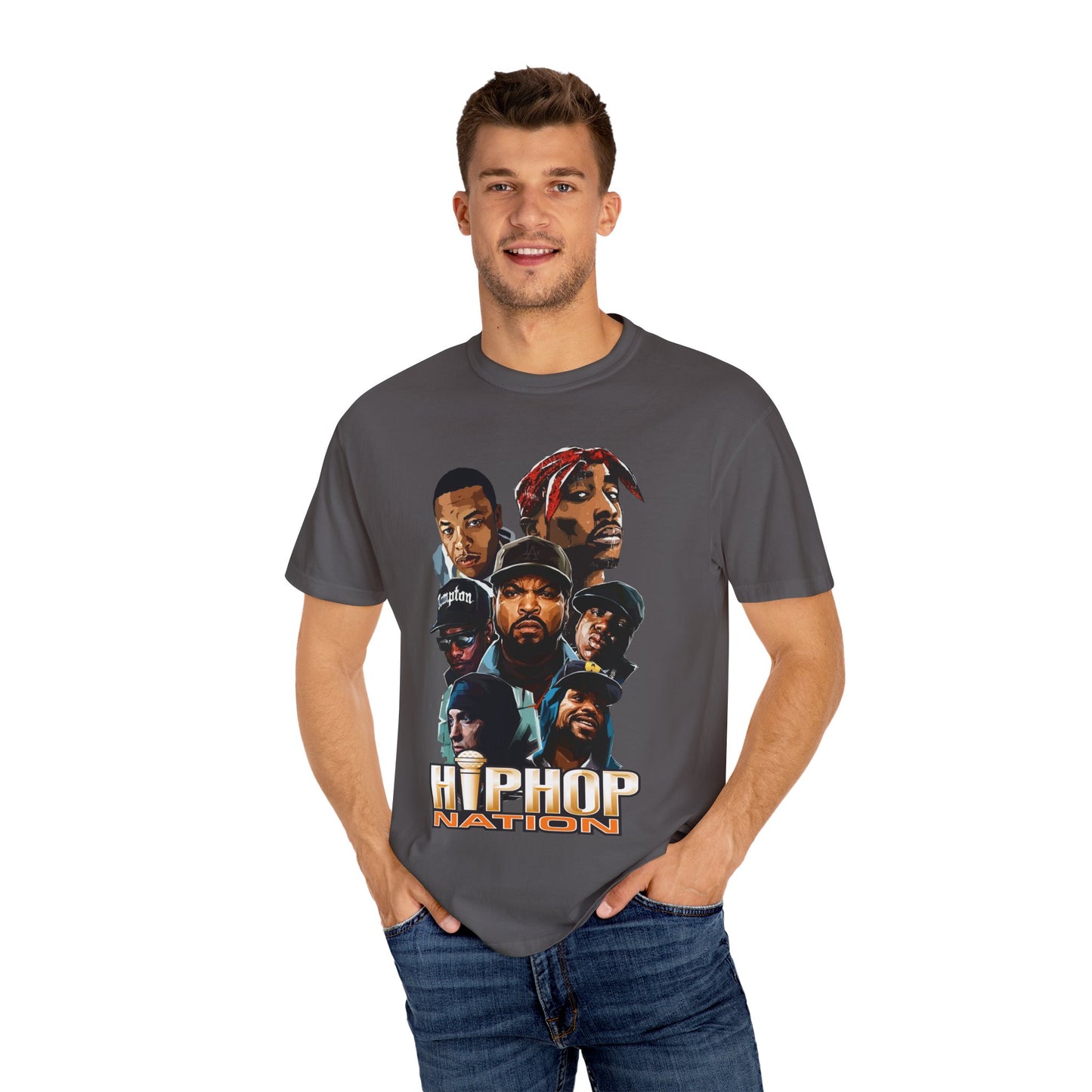 Hip Hop Nation Unisex Garment-Dyed T-Shirt - Celebrate Music Legends