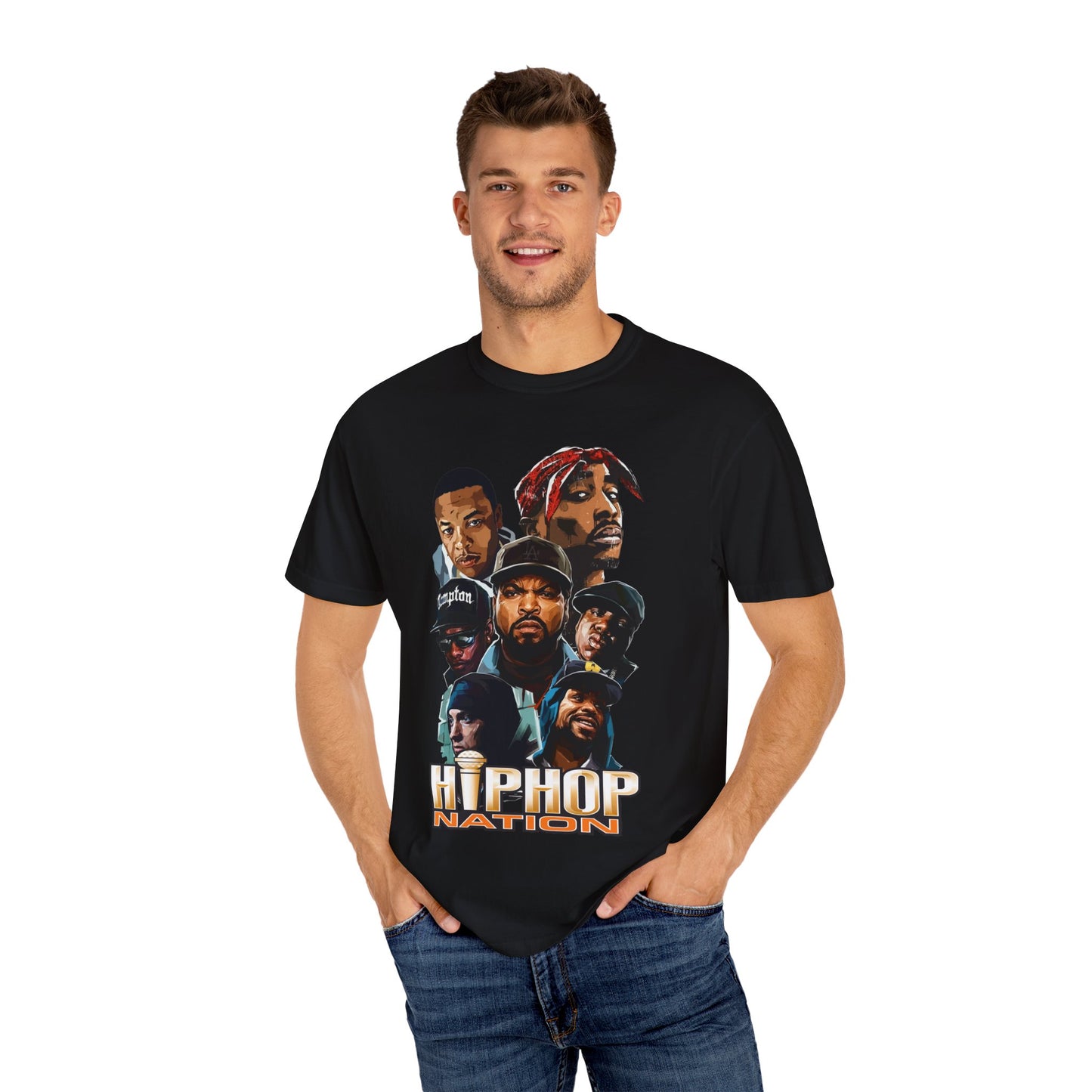 Hip Hop Nation Unisex Garment-Dyed T-Shirt - Celebrate Music Legends