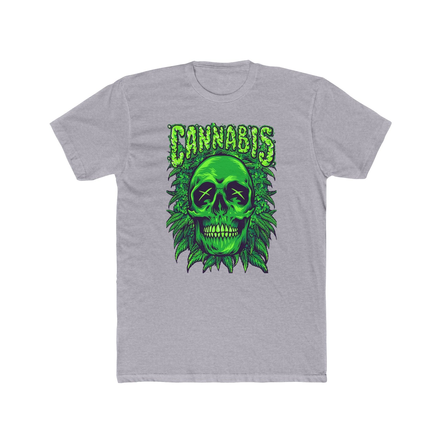 Cannabis Skull Unisex Cotton Crew Tee - Bold & Edgy Design for Stoner Culture